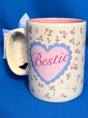 NWT BUT DISCOUNTED DUE TO FLAW " BESTIE " BEST FRIEND / BFF  SOFT TOUCH MUG CUP